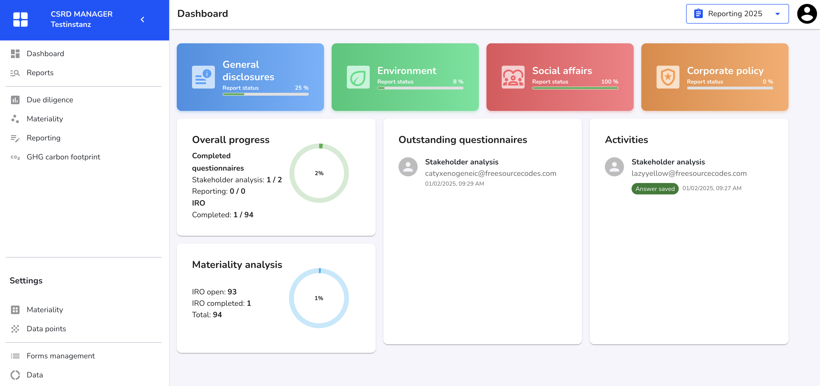 CSRD Module Dashboard