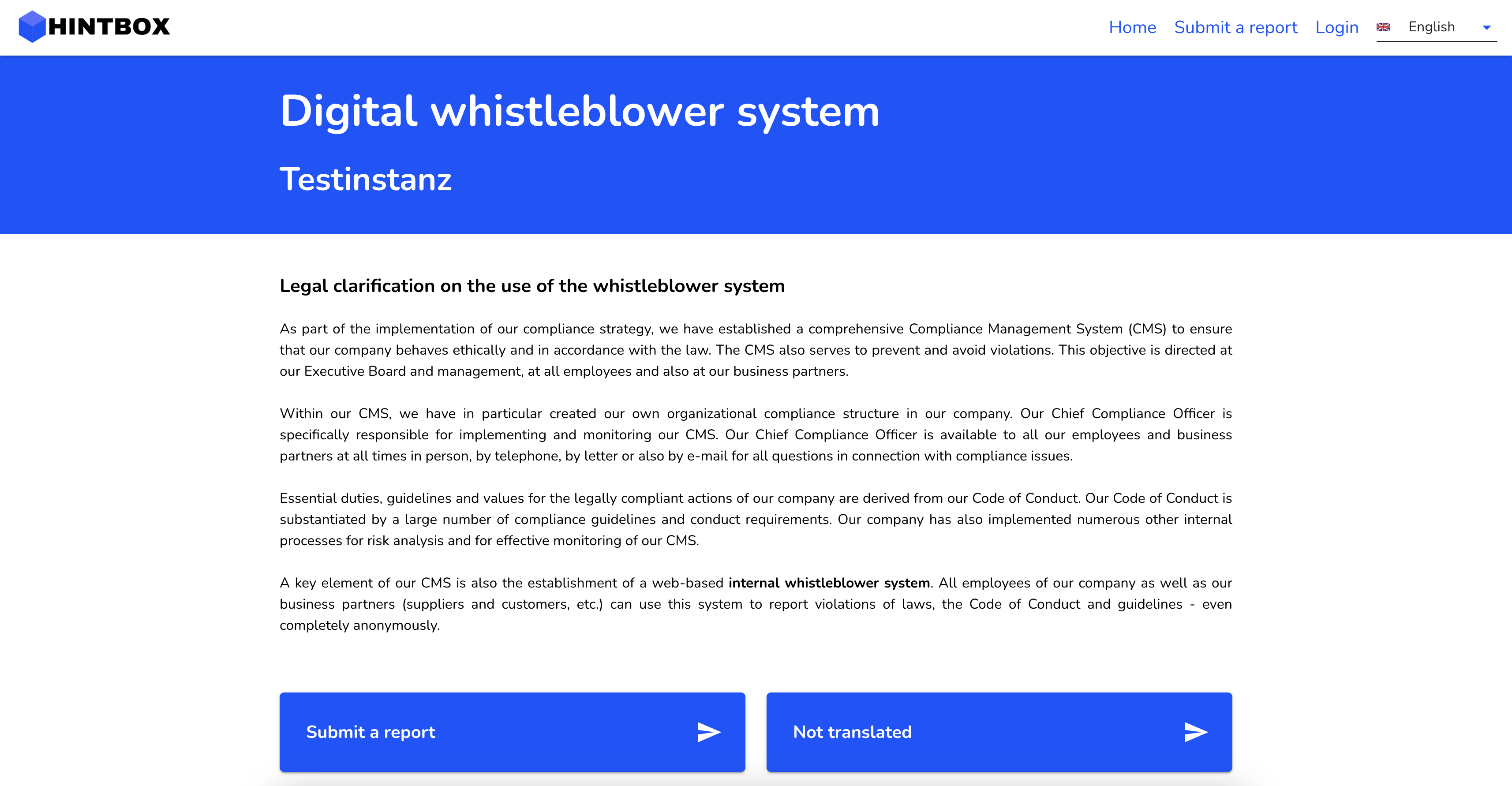 Whistleblower system